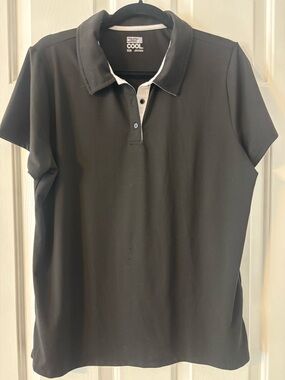 32 Degrees Cool women’s Black Polo with White Contrast
